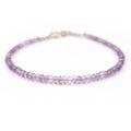 Amethyst Rounded Faceted Bead Bracelet