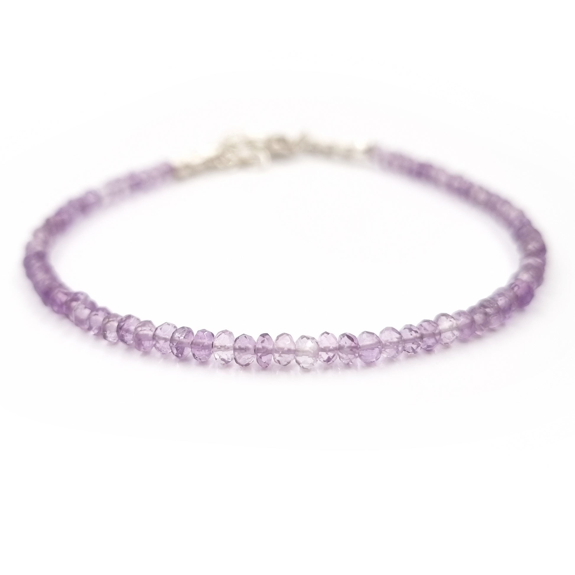 Amethyst Rounded Faceted Bead Bracelet