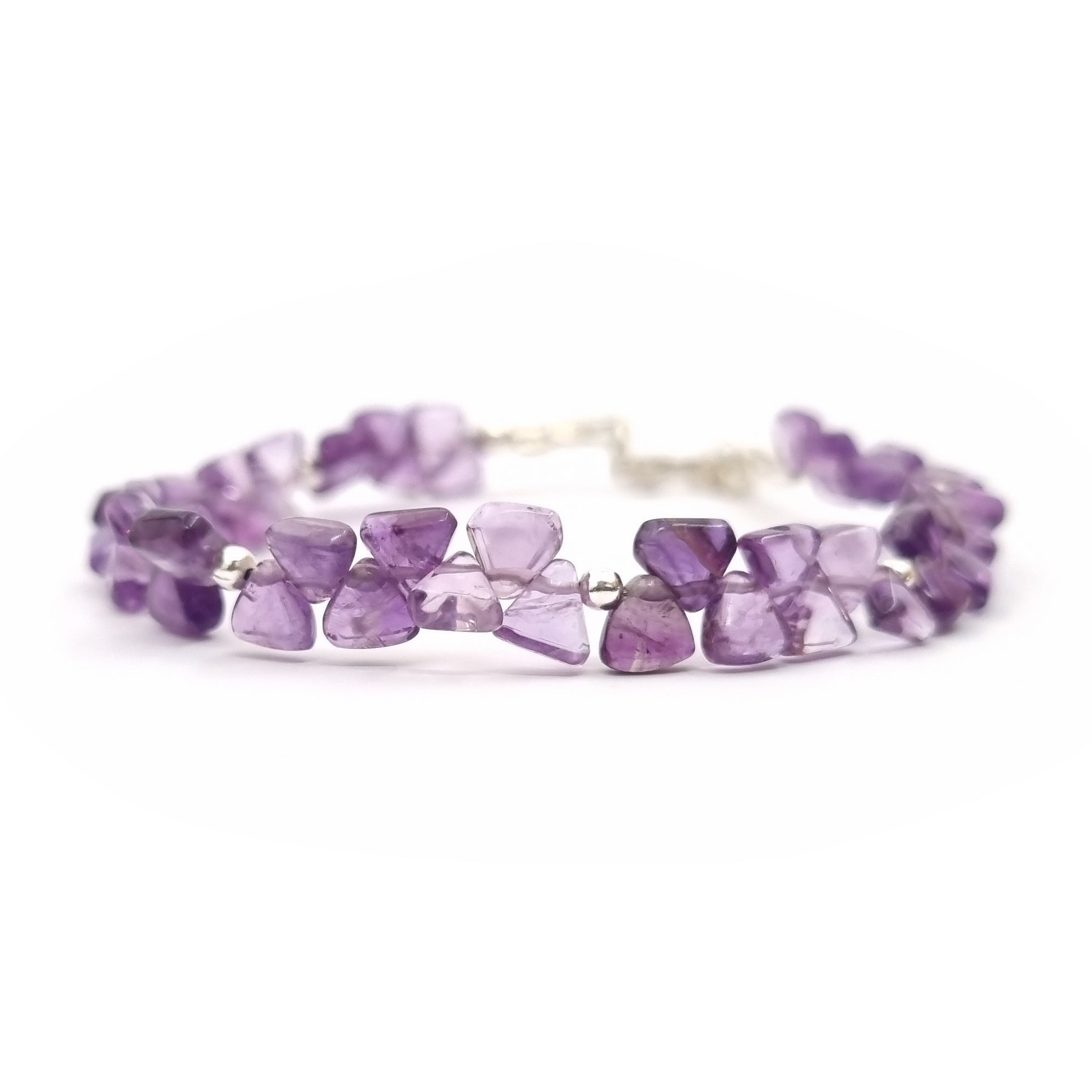 Amethyst Triangular Bead Bracelet