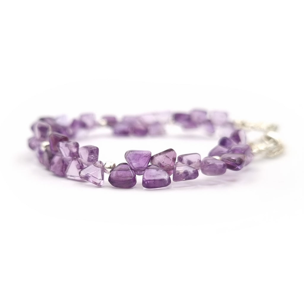 Amethyst Triangular Bead Bracelet