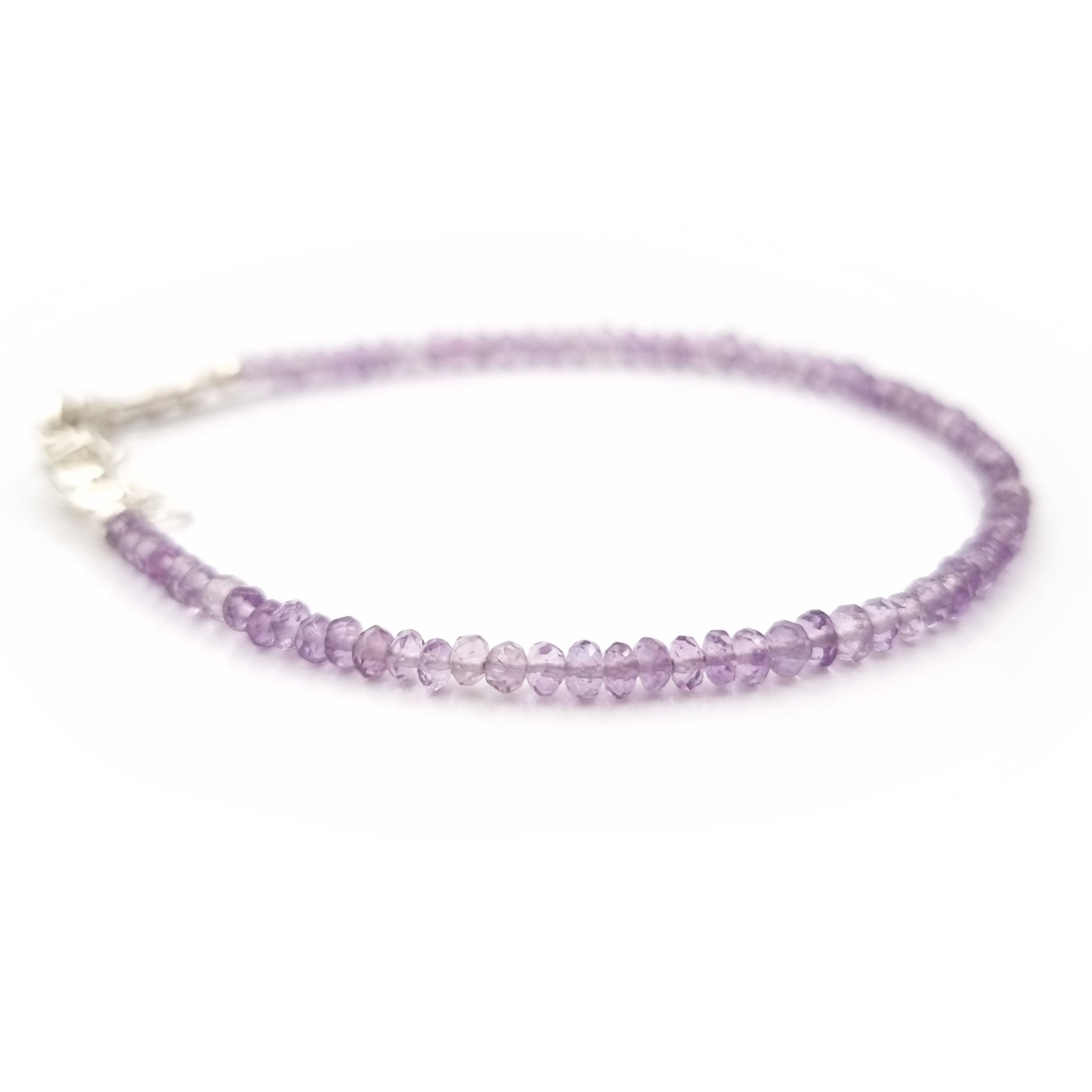 Amethyst Rounded Faceted Bead Bracelet