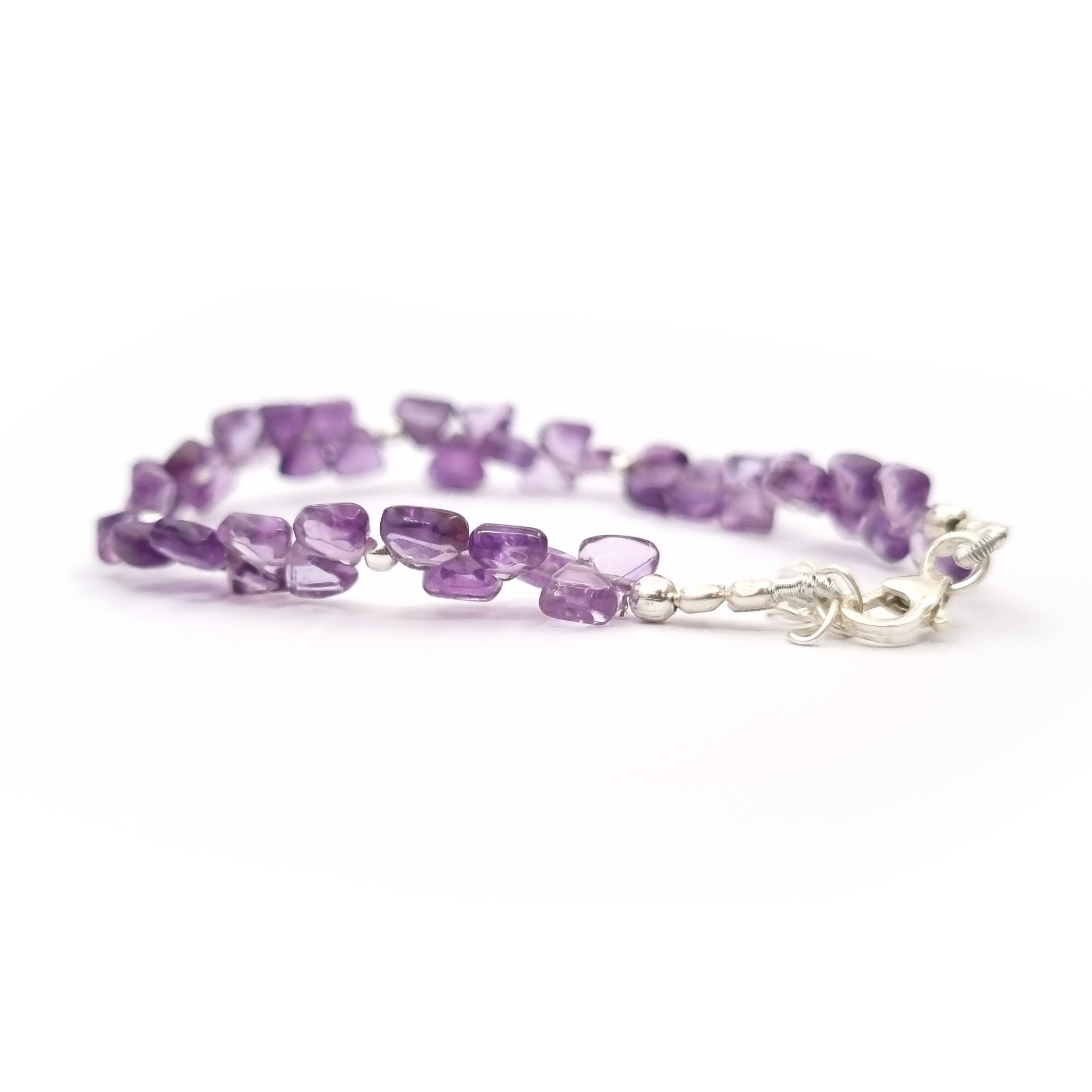 Amethyst Triangular Bead Bracelet