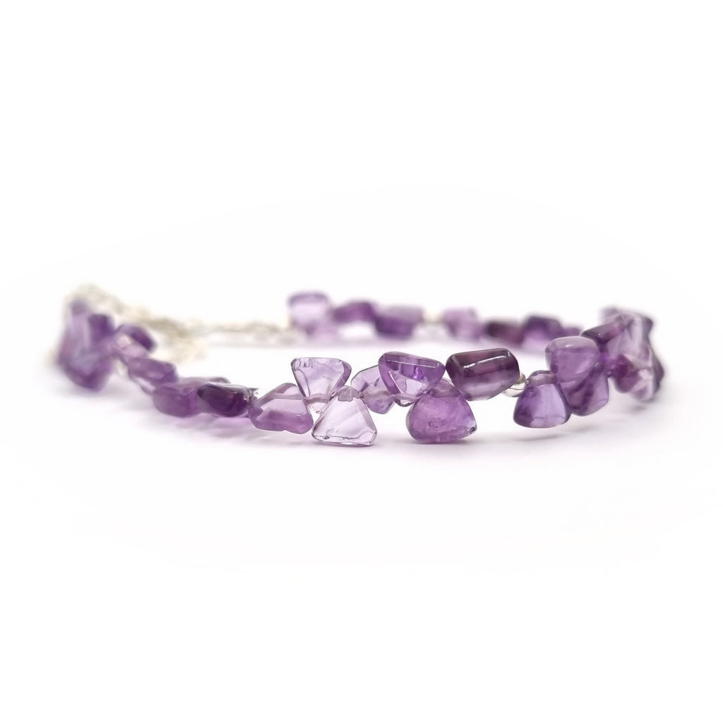 Amethyst Triangular Bead Bracelet