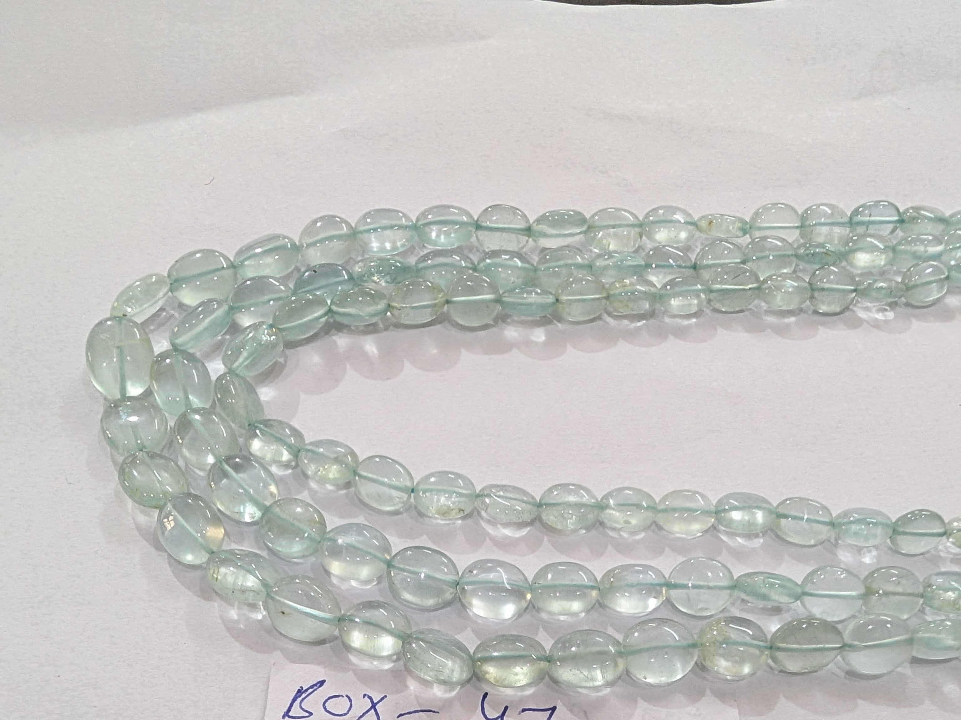 Aquamarine Smooth Oval Graduated Beads 5.5x6.5–11x13mm Light Aqua | 16–18 inch