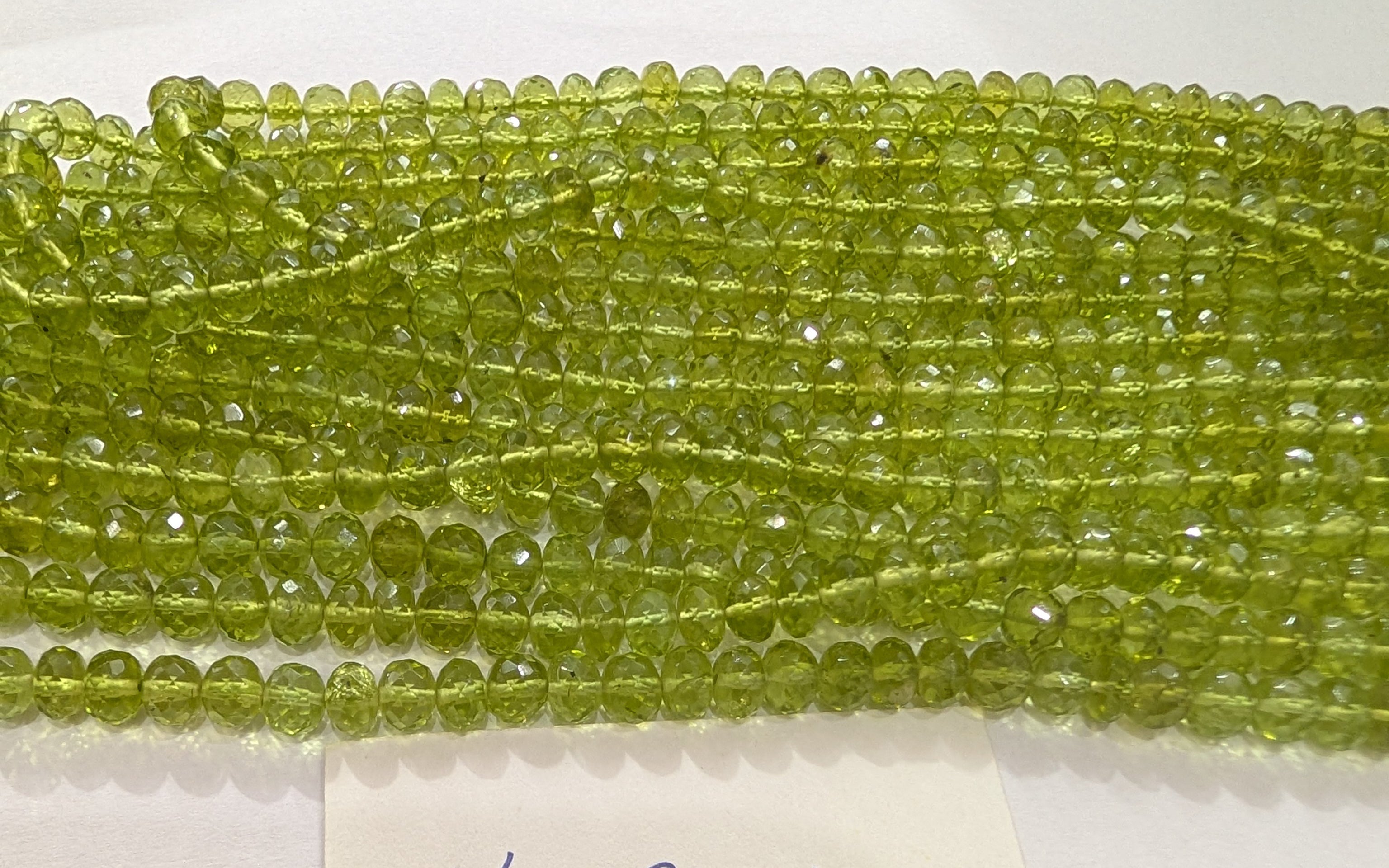 Peridot Faceted Rondelle Beads 4.5–5.5mm Green | 16–20 inch