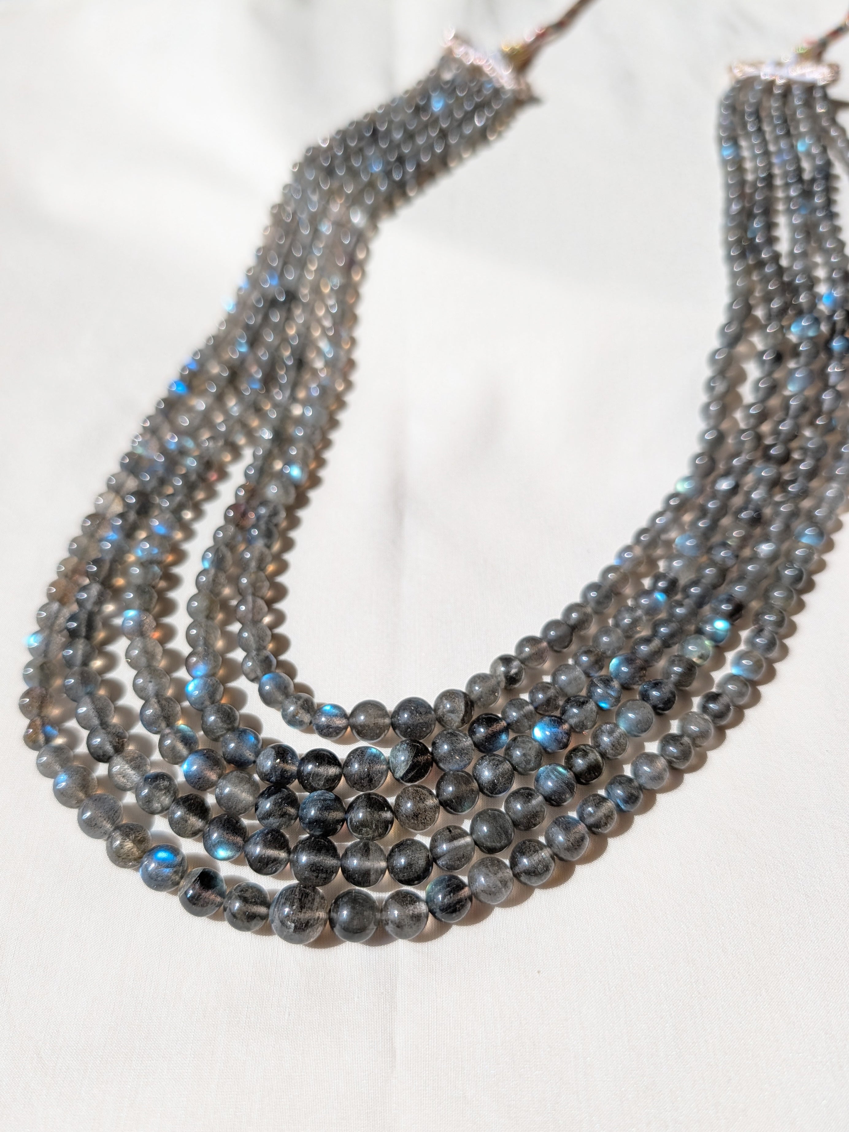 Labradorite Smooth Round Graduated Beads 5.5–7.5mm Blue Fire | 16–20 inch