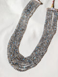 Labradorite Faceted Rondelle Beads 4–6.5mm Blue Fire | 16–20 inch