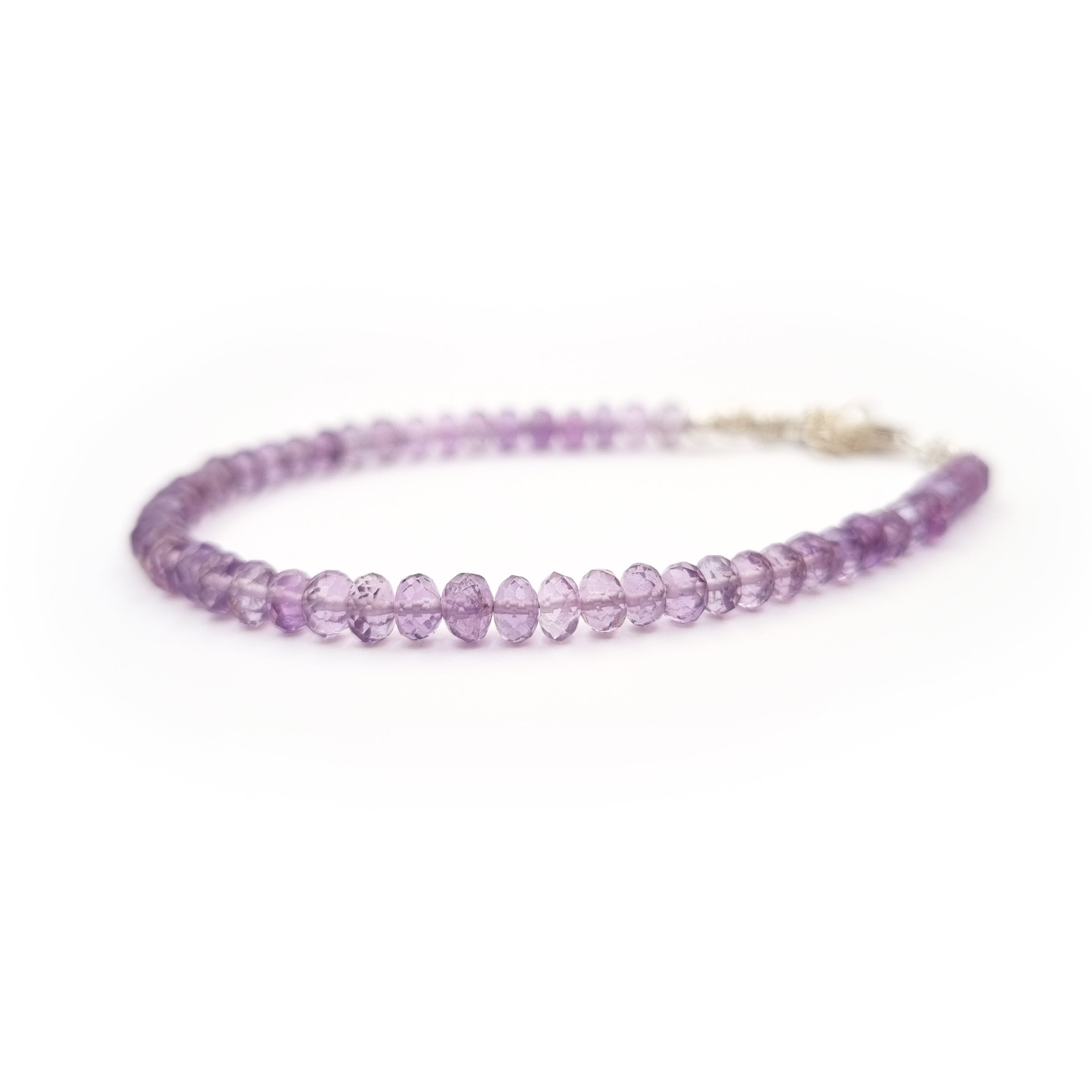 Amethyst Faceted Roundel Bead Bracelet