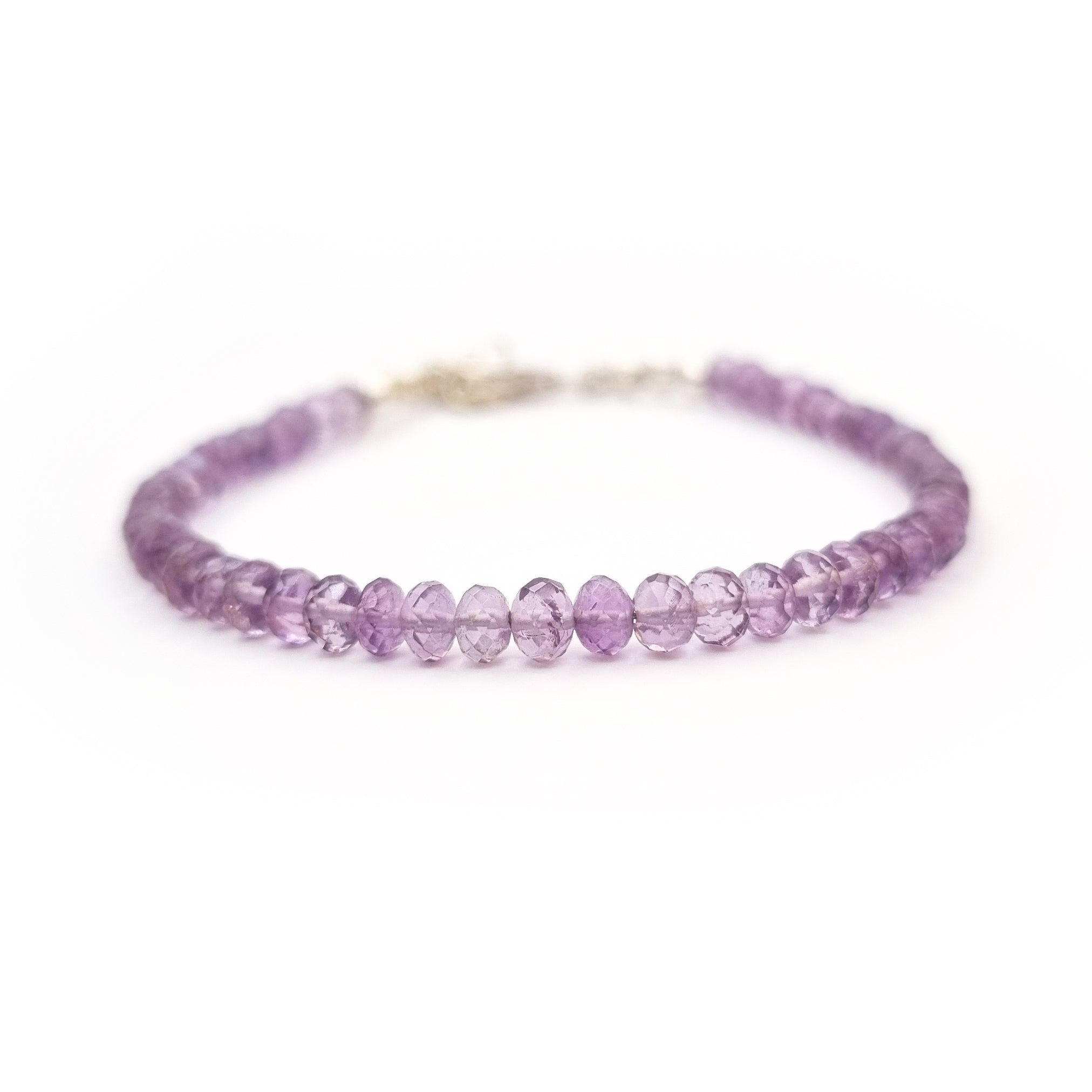Amethyst Faceted Roundel Bead Bracelet